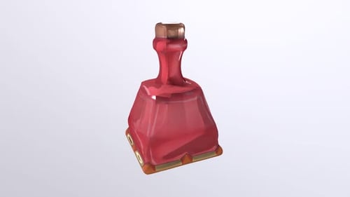 Red Potion 3d object rotating loop