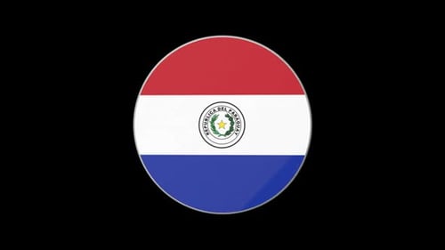 Paraguay Flag 3D Spinning Emblem Animation