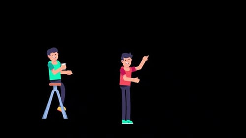 Happy Working Office Workers Alpha Channel