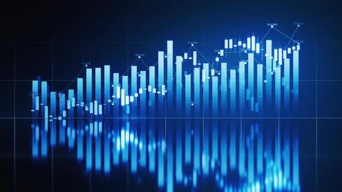 Animated Blue Financial Stock Market Data Chart