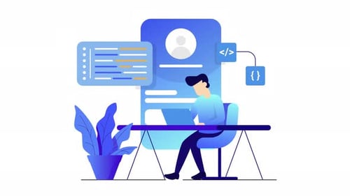 Programmer illustration animation footage motion graphic.