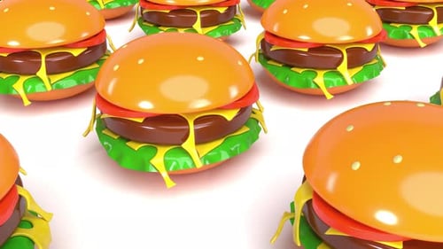 Intro culinaire de style 3D Fresh Tasty Burger capable de tourner en boucle à l'infini