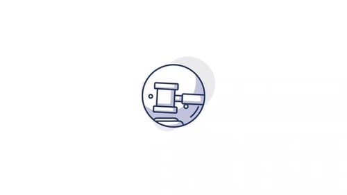 Justice Gavel Sketch Icon Animation