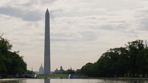 Still shot of washington monument in United States Capital City