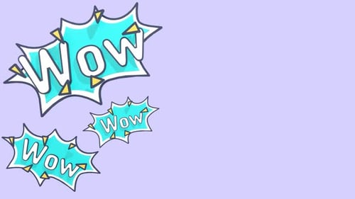 Animated WOW Text Comic Speech Bubble Pop Up