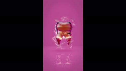 Abstrakte vertikale Animation eines Zahnes