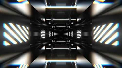 Weißer rhythmisch schimmernder gestreifter Tunnelhintergrund Vj Loop I 4K