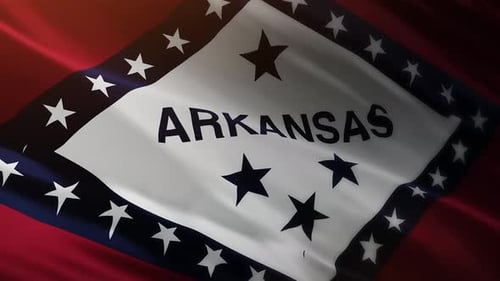 Waving Arkansas State Flag Animation