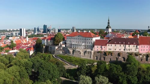 Aerial View of Tallinn's Historic Skyline, Estonia