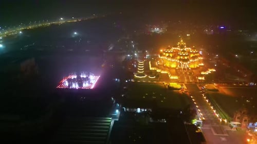Vue aérienne du mandir de Swaminarayan Akshardham à New Delhi