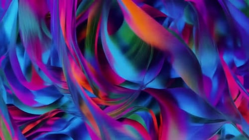 Abstract Fluid Wave Background with Vibrant Neon Gradient Co