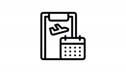 Flat Design Travel Planning Calendar Icon Animation