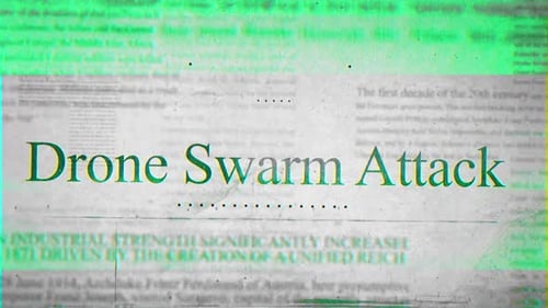 Digital Glitch Title Reveal on Newspaper Background