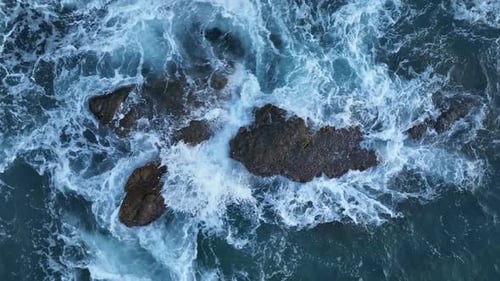 The Texture of the Stone Beach at Sunset 4 K