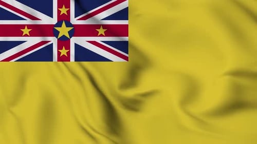 Realistic Waving Niue National Flag Loop