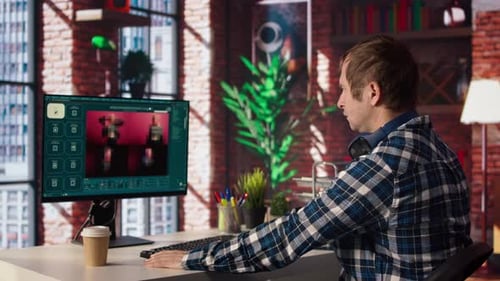 Homem usando texto para criar imagens: modelos generativos de inteligência artificial