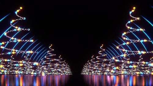 Fond d'allée de Noël orange et bleu Vj Loop en 4K