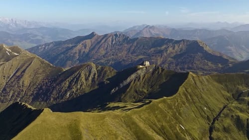 Aerial View Of Verdant Mountain Slopes In Kreuzkopf, Austria