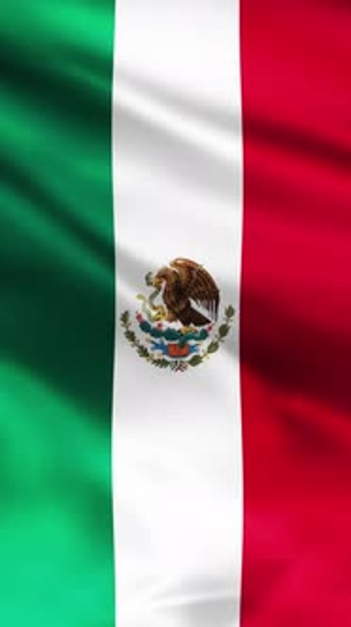 Waving Mexican Flag National Symbol Animation