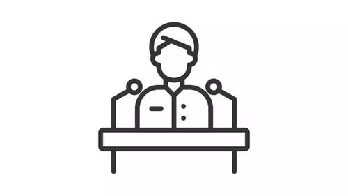 Animated thin line election candidate icon