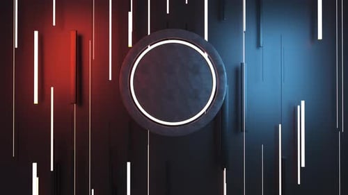 3D-Kreis und Neonlinien