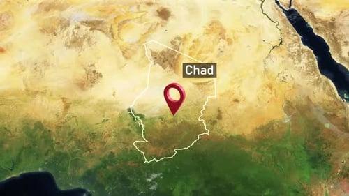 Chad Country Zoom from Space