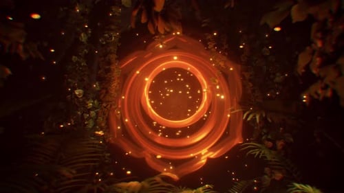 Chakra sacral Swadhisthana Kundalini energy vj loop textura de fundo 3d Laranja brilhante Trippy 4k