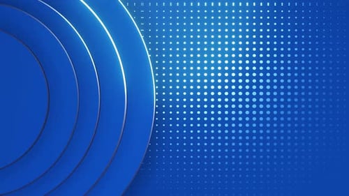Animated Blue Concentric Circles and Dot Pattern Background
