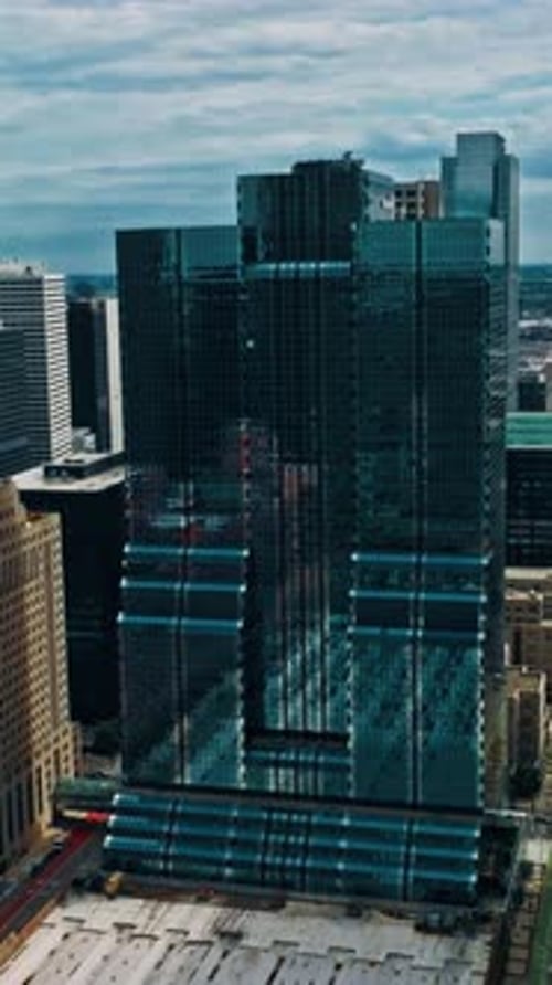 Aerial view of modern skyscrapers in downtown Chicago