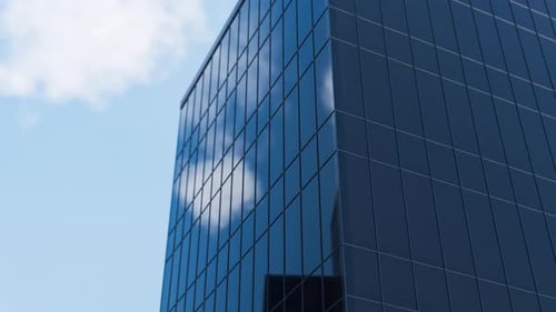 Animation of skyscraper, business center building. 3d render, realistic design