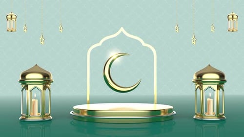 Ramadan-Hintergrund hellgrün - 4K