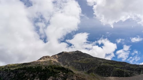 Breathtaking Swiss Mountain Landscape With Expansive Cloudy Skies, timelapse
