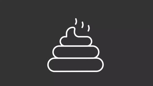 Minimalist Animated Poop Emoji Icon Outline