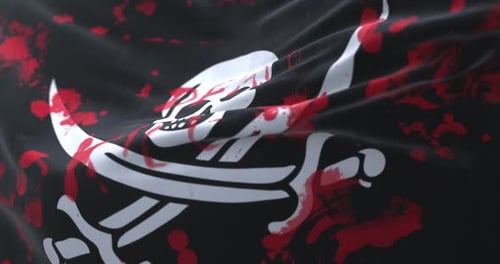 Piratenflagge mit Blut