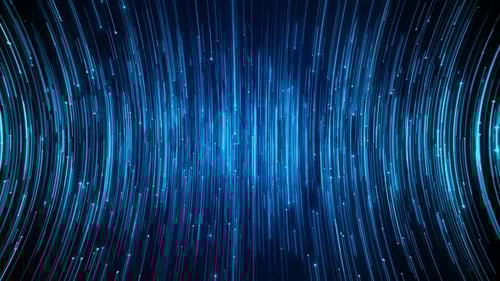 Futuristic Blue Flowing Particle Stream Background