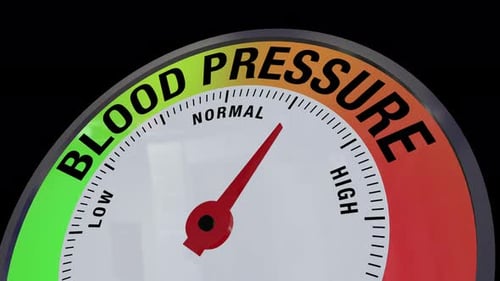 Speedometer style 3D Blood Pressure meter animation