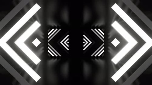 White Neon Light Elements In Corridor Background Vj Loop In 4K
