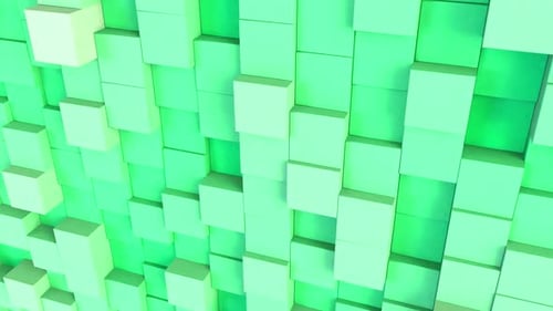 Abstract Green Cubes Background Animation
