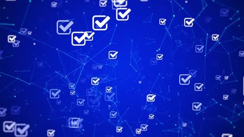 Check Mark Icon Plexus Technology Background Loop
