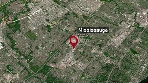 Mississauga City Zoom (Canada) from Space to Earth