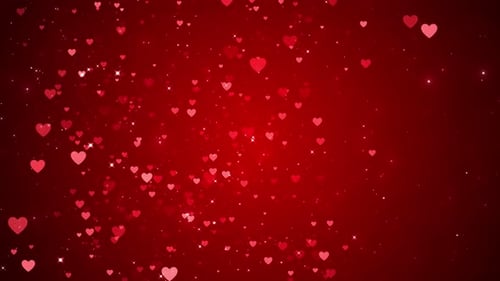 Romantic Red Hearts and Sparkles Celebration Background