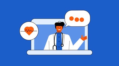 Animated Flat Design Doctor Online Consultation