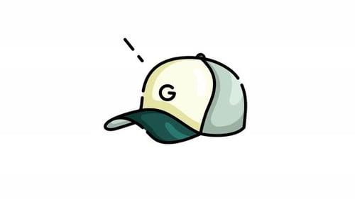 Animated Hand-Drawn Baseball Cap with Letter G