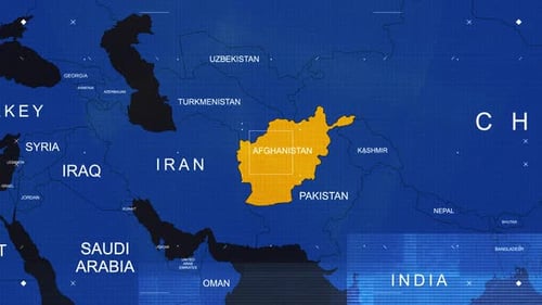 Futuristic Digital World Map Country Highlight Reveal