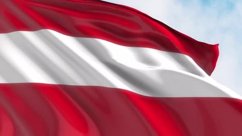 Waving Flag of Austria Seamless Loop Animation
