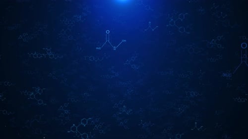 Digital Science Molecular Structures Animated Blue Background