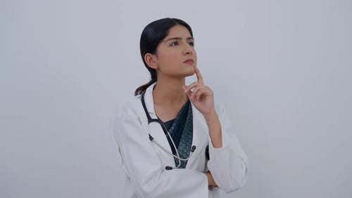 Indian Female Doctor Thinking