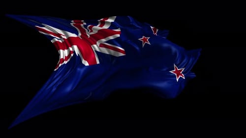 Waving New Zealand Flag Seamless Loop Animation
