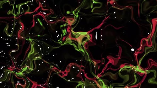 Abstract Red and Green Fluid Background with Glitter Particles