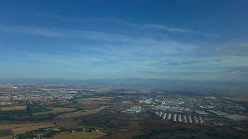 Madrid airport approach hyperlapse POV from a jet cockpit.